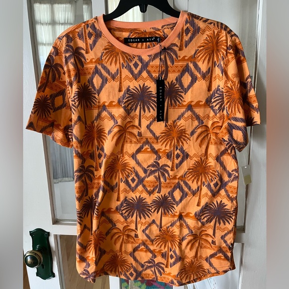 Edgar + Ash Men's Tropical Print Tee - Size Medium - Picture 1 of 5